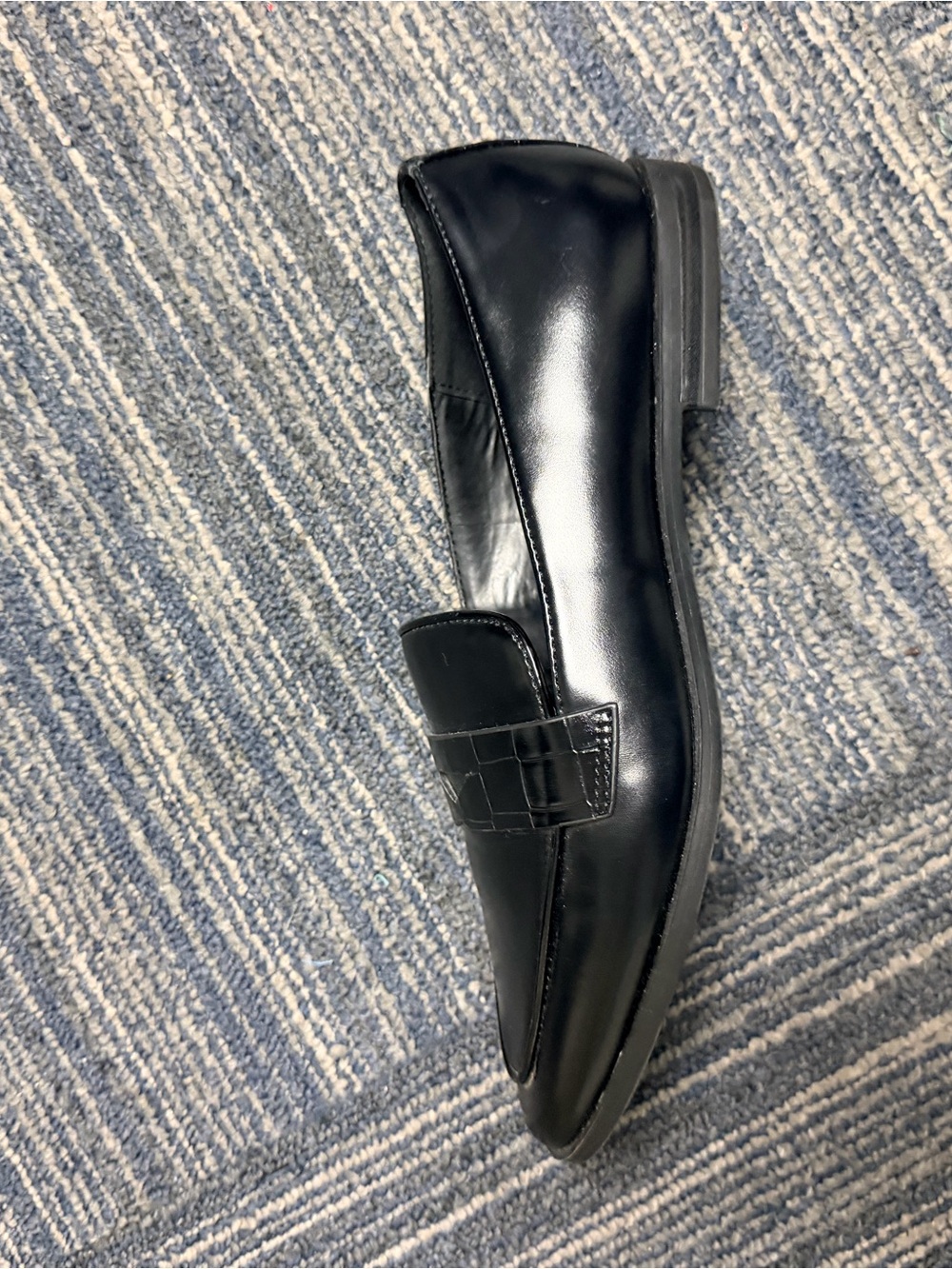 Ann Taylor Factory Black Leather Penny Loafers